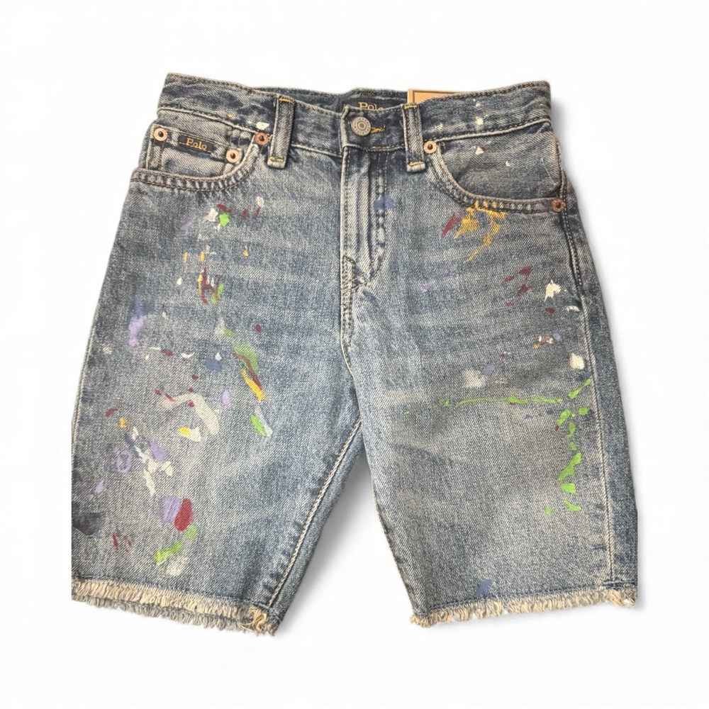 BNWT Ralph Lauren Boys' Denim Jeans with Colorful Paint Splash Design